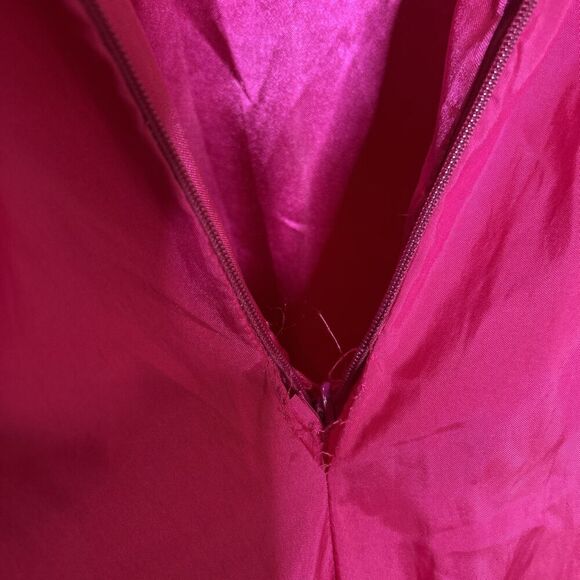 Mac Dugall Taffeta Ball Gown Magenta Color Spaghetti Straps Pockets Size 6 - Picture 3 of 14